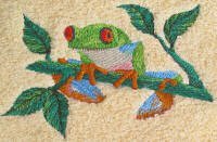 Premium Bath Towel Set with Embroidered Tree Frog Design - Soft Absorbent Cotton Towels for Spa, Bathroom & Beach Use