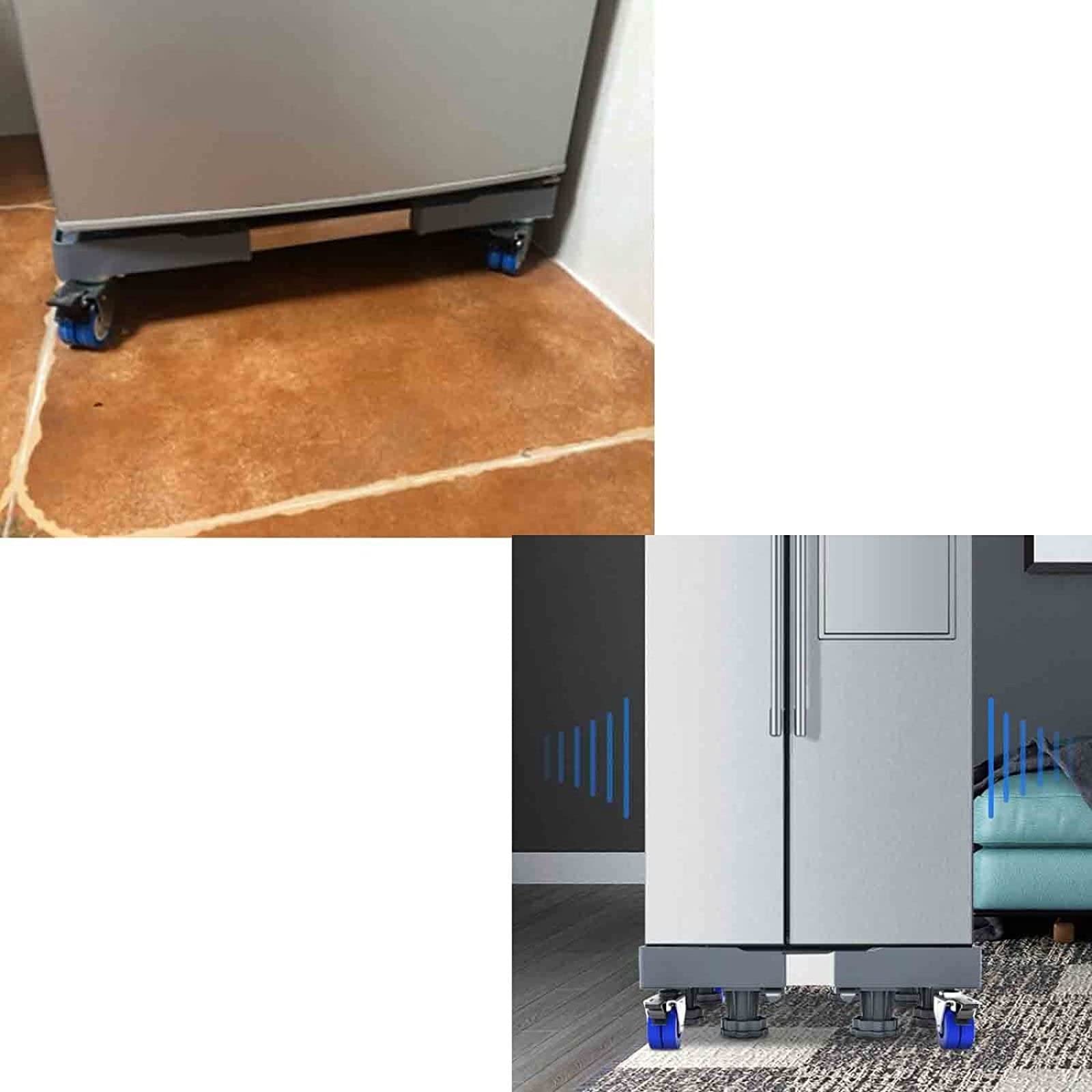 Adjustable Washing Machine Base Bracket - Heavy Duty 300kg Capacity, Universal Stand for Washer Dryer & Refrigerator, 8 Feet with 4 Wheels - Perfect for Laundry Room, Basement & Small Appliance Storage