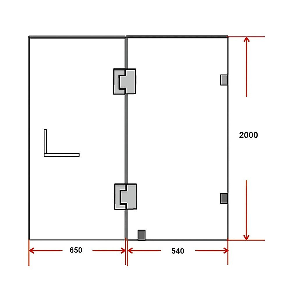 10mm Frameless Shower Screen 120x200cm - Wall to Wall Bathroom Glass Enclosure by Della Francesca | Perfect for Modern Bathrooms & Spa-Like Showers