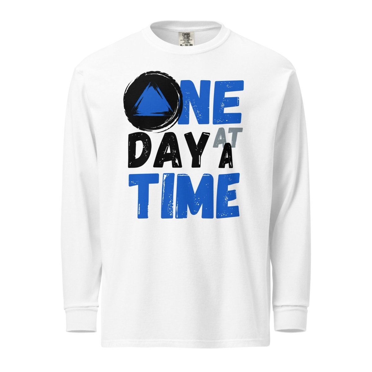 One Day at a Time Unisex Heavyweight Long Sleeve T-Shirt - Comfortable Cotton Crewneck Tee for Men & Women - Perfect for Casual Wear, Gym, and Everyday Outfits