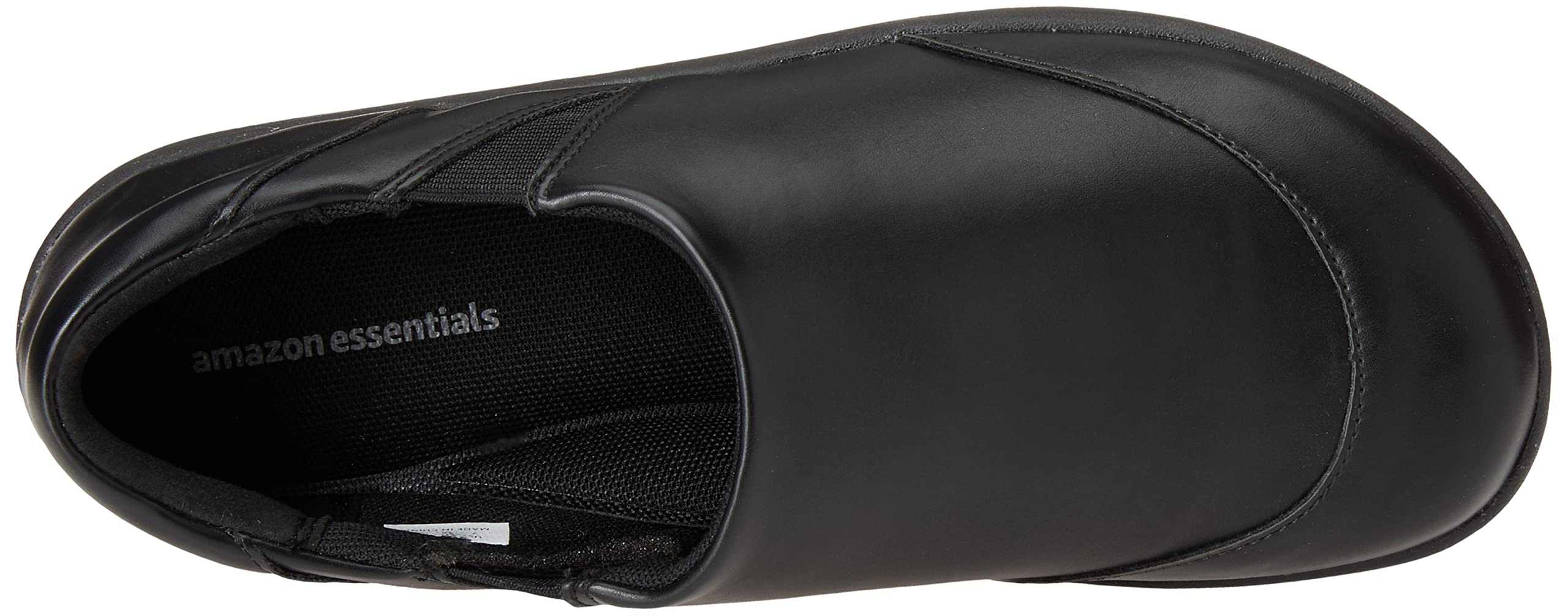 Amazon Essentials Women's Slip Resistant Work Shoes - Non-Slip Comfortable Service Shoes for Waitresses, Nurses & Restaurant Workers - Black Leather Professional Shoes for Healthcare & Food Service