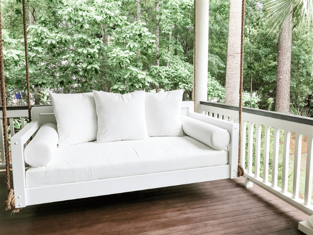 Kiawah Swing Bed - Premium Outdoor Porch Swing with Weather-Resistant Cushions - Perfect for Patio, Garden, and Backyard Relaxation