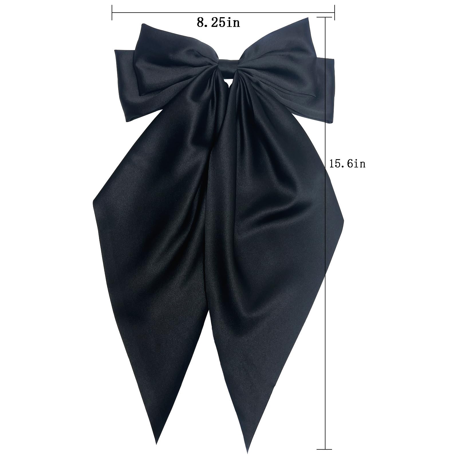 Elegant Oversized Hair Bows for Women - Large Hair Ribbon Bowknots with Metal Hair Clips | White & Black Hair Accessories | Perfect for Weddings, Parties & Everyday Style