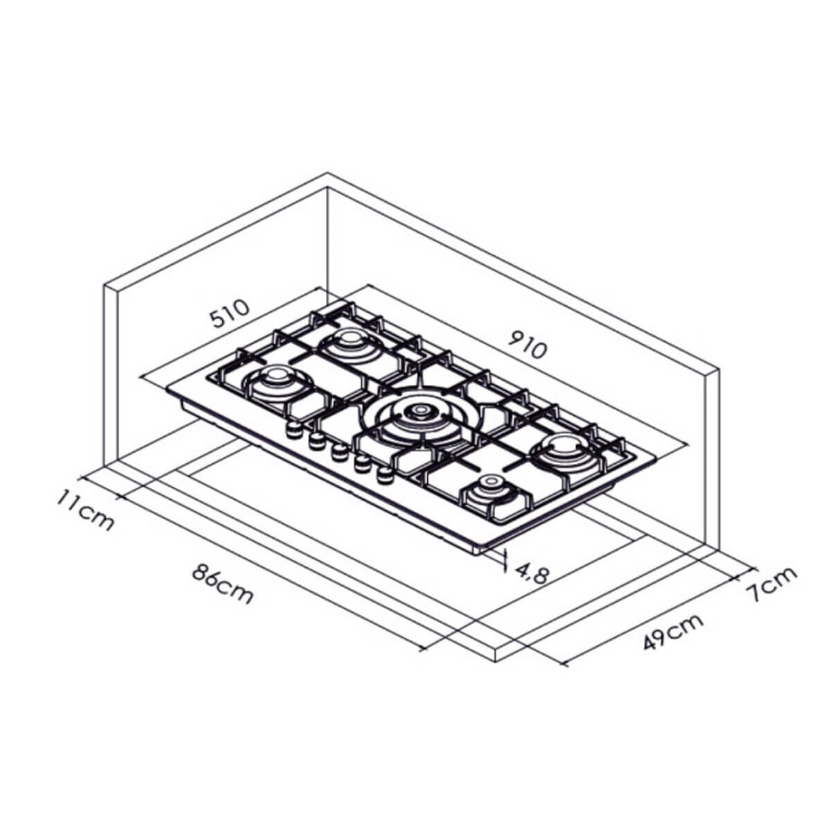 Beko 90cm Stainless Steel Gas Cooktop BCT90GX1 - 4 Burner Built-in Stove with 12 Month Warranty - Perfect for Modern Kitchens & Home Renovations