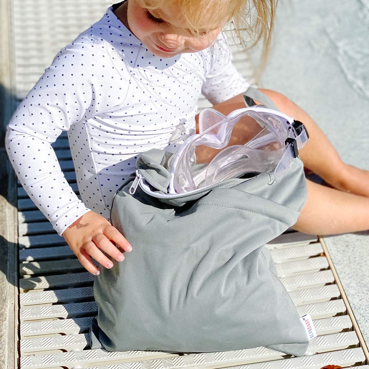 ALVABABY Waterproof Wet Dry Bags - 3 Pack Reusable Travel Storage with 2 Pockets for Swimsuits, Wet Clothes & Baby Diapers - Perfect for Beach, Pool, Gym, Yoga & Daycare Essentials