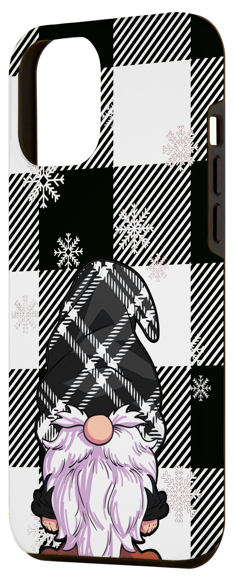 iPhone 12 Pro Max Christmas Phone Case - Buffalo Plaid Snowflake Gnome Design | Holiday Gift & Winter Protection for iPhone 12 Pro Max | Perfect for Christmas Parties, Snow Days & Festive Gatherings