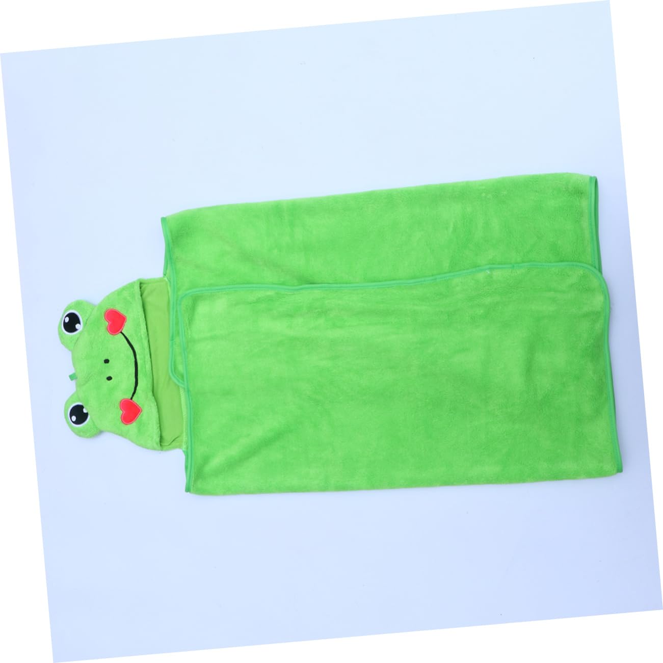 PACKOVE 3-Piece Kids Hooded Bath Towel Set - Soft Coral Fleece Frog Design for Boys & Girls, Absorbent Beach Towel with Cape for Swimming, Bath Time & Outdoor Activities (Green)