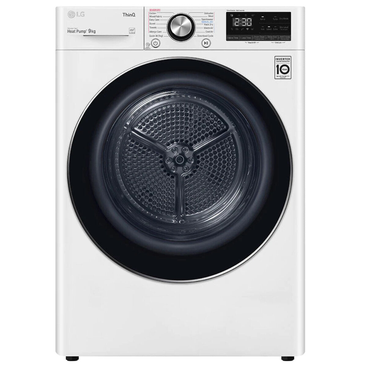 LG Series 9 9kg Heat Pump Dryer with Inverter Control DVH9 09W - Energy Efficient & Quiet Laundry Solution for Apartments & Small Homes
