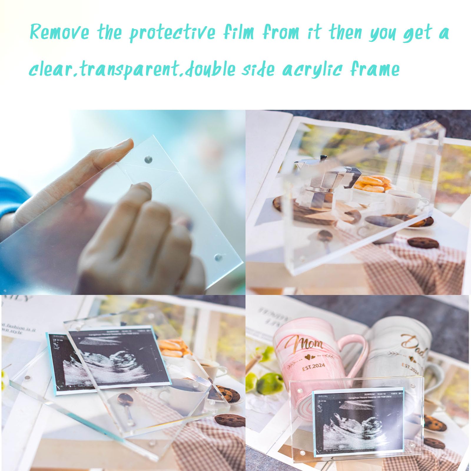 Pregnancy Gift Basket for New Parents - Baby Shower & Gender Reveal Gifts Set with Mugs, Ultrasound Frame, Decision Coin, Nail Kit, Bibs & Swaddle - Perfect First Time Mom & Dad Gifts EST 2024 | Ideal for Baby Announcements, Newborn Celebrations and Parenting Milestones