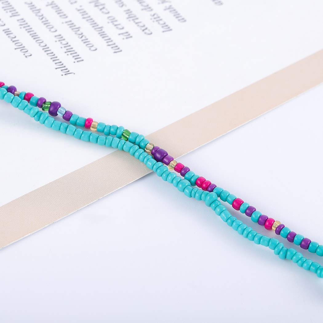 Boho Waist Chain Body Jewelry - African Beaded Belly Chains for Women & Girls - Colorful Bikini Accessories for Beach, Festival & Summer Outfits