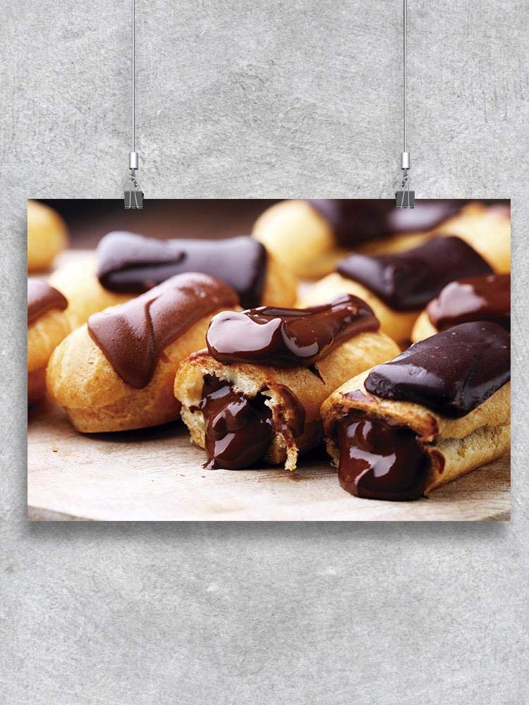 Delicious Chocolate Eclair Dessert Poster - Perfect for Bakeries, Cafes & Home Kitchen Decor