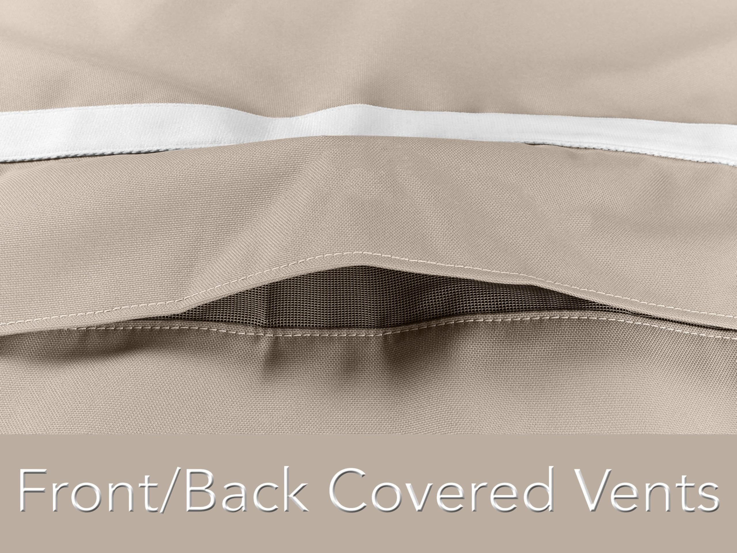Premium 50x50 Inch Square Table Cover - Waterproof Polyester Outdoor Dining Tablecloth with Drawstring Hem, UV & Weather Resistant - Perfect for Patio, Garden, Picnic, and Restaurant Use (Clay Color)