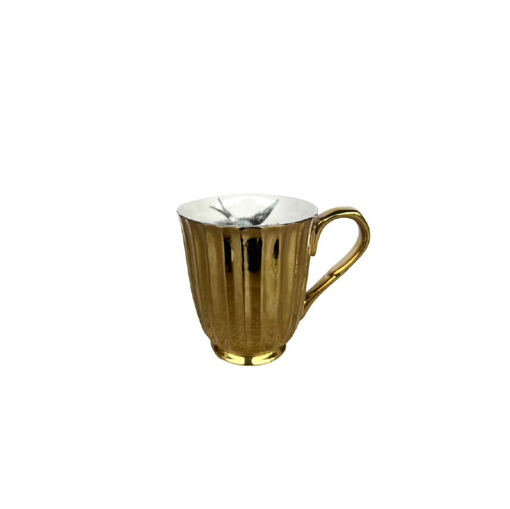 Ms Etoile Mini Gold Mug - Elegant 8oz Coffee Cup with Handle, Perfect for Espresso, Tea & Hot Chocolate | Great Gift for Women, Bridal Showers & Home Decor