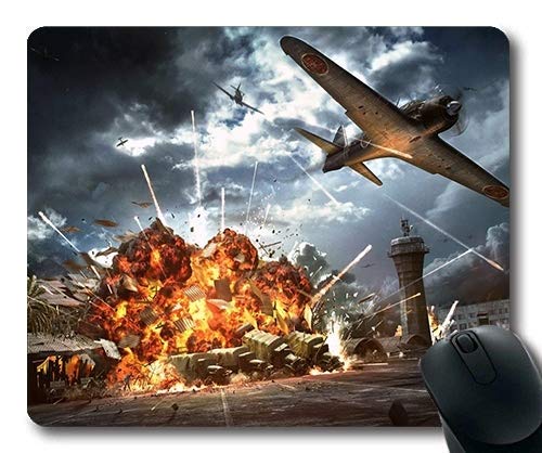WWII Aircraft Mouse Pad - Non-Slip Gaming Mouse Mat with Stitched Edges for PC & Laptop - Perfect for Gamers, Office & Home Use