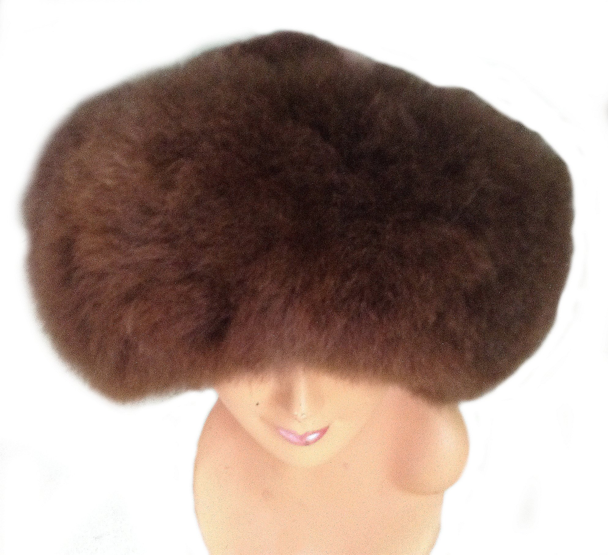 Women's Winter Fur Hat - Baby Alpaca Wide Brim Mongolian Style Russian Hat with Satin Lining (X-Large, Dark Brown) | Cold Weather Fashion Accessory for Outdoor Activities & Holiday Outfits