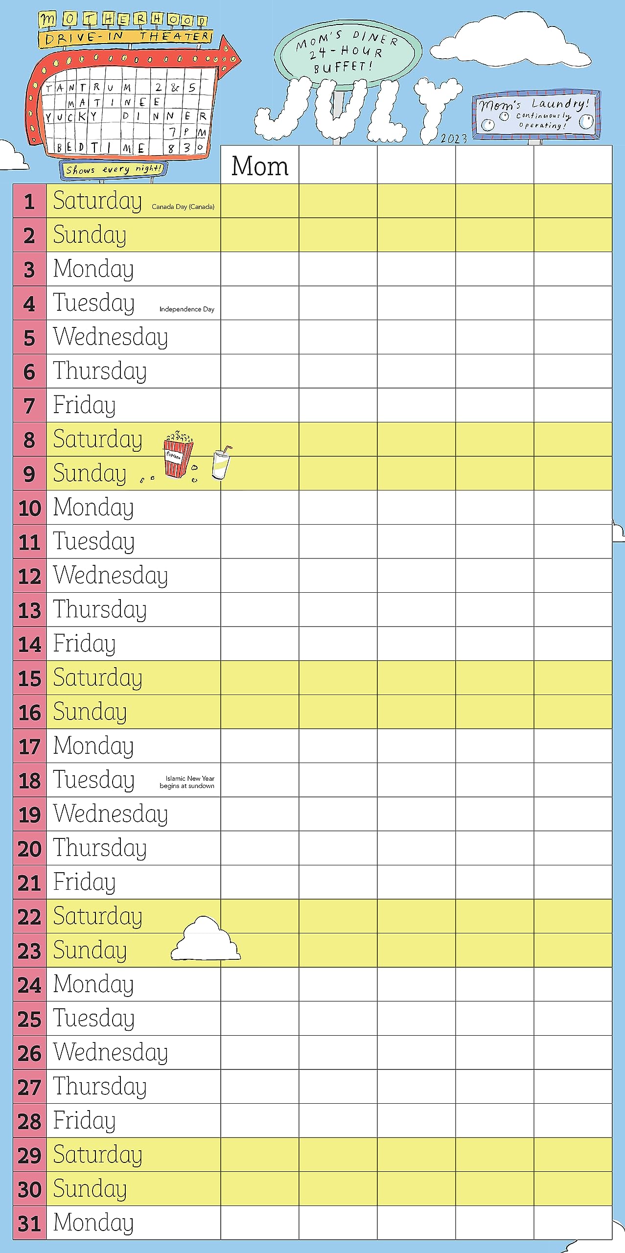 2023 Family Wall Calendar for Mom - Organize & Track Important Dates | Perfect for Home, Office & School Planning