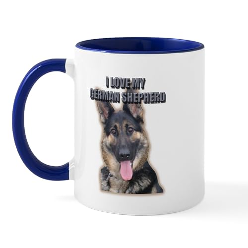 White/Navy Inside - German Shepherd Mug