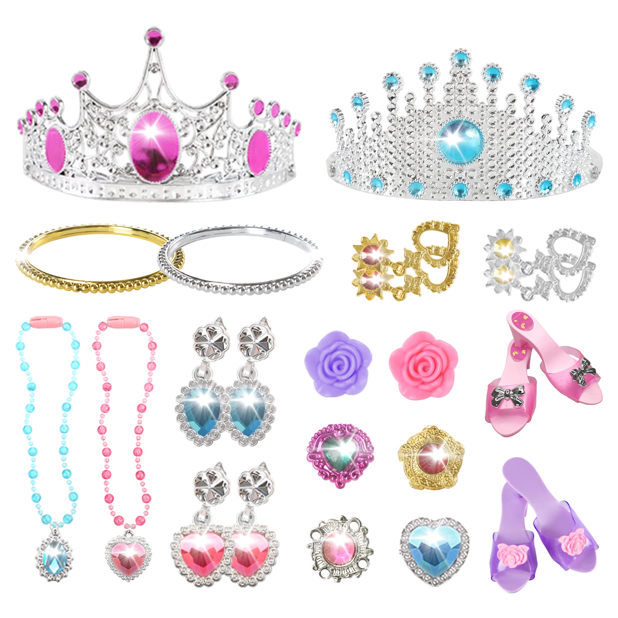 **PicassoTiles Royal Princess Dress Up Set for Girls Ages 5+ - Tiara, Jewelry, Shoes & Fashion Accessories | Pretend Play, STEM Learning & Creative Imagination Toys | Perfect for Birthday Gifts & Role Play**