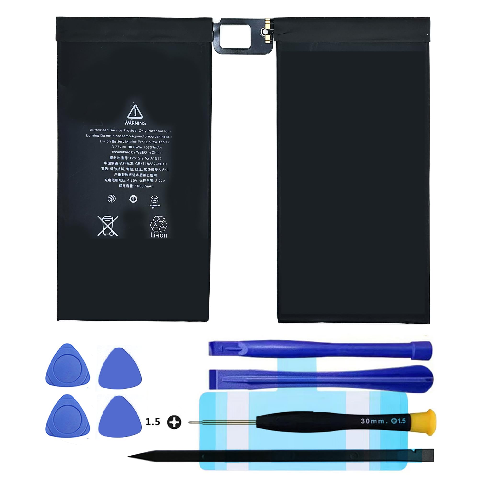 A1577 Replacement Battery for iPad Pro 12.9 1st Gen (A1577/A1584/A1652) - 0 Cycle Rechargeable Battery with Repair Tool Kit - Perfect for iPad Pro 12.9 1st Generation Screen Replacement & DIY Repair