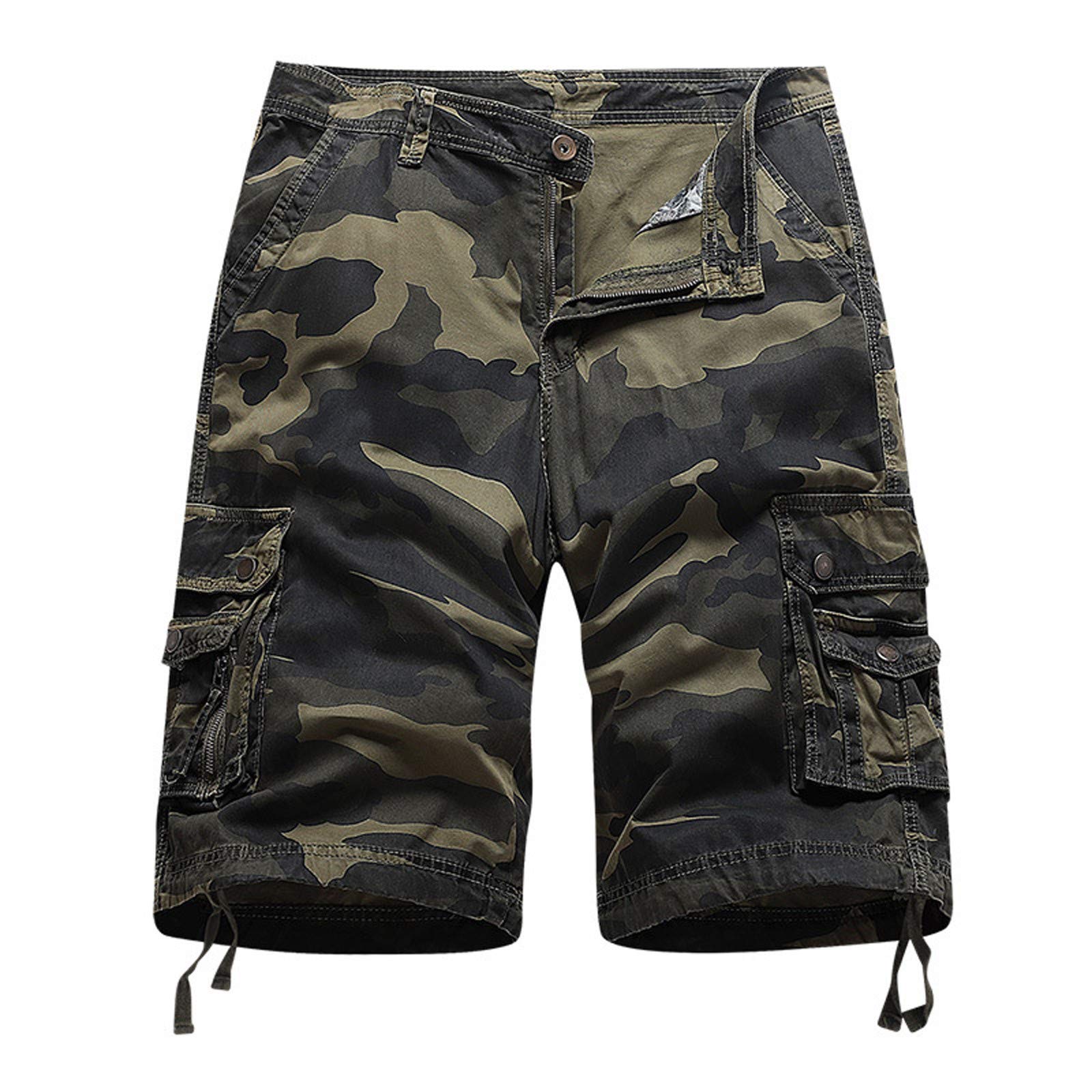 Men's Cargo Shorts - Army Green Casual Work Pants with Pockets for Outdoor, Beach & Everyday Wear | Durable & Comfortable for Hiking, Travel & Summer Activities