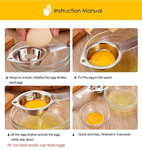 Premium Stainless Steel Egg White & Yolk Separator - Dishwasher Safe Kitchen Tool for Baking, Cooking & Meal Prep | Perfect for Chefs, Bakers & Home Cooks
