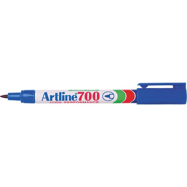 Artline 700 Permanent Marker Fine Tip Blue - Pack of 12 - Ideal for Office, School & Craft Projects - Long-Lasting Ink for Writing, Labeling & DIY Art