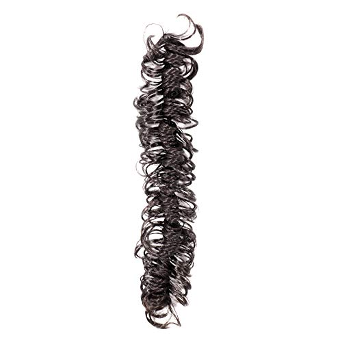 Honbon Synthetic Hair Bun Updo Hairpiece - Wavy Curly Messy Ponytail Extension for Women (Black) | Perfect for Cosplay, Weddings & Everyday Hairstyles