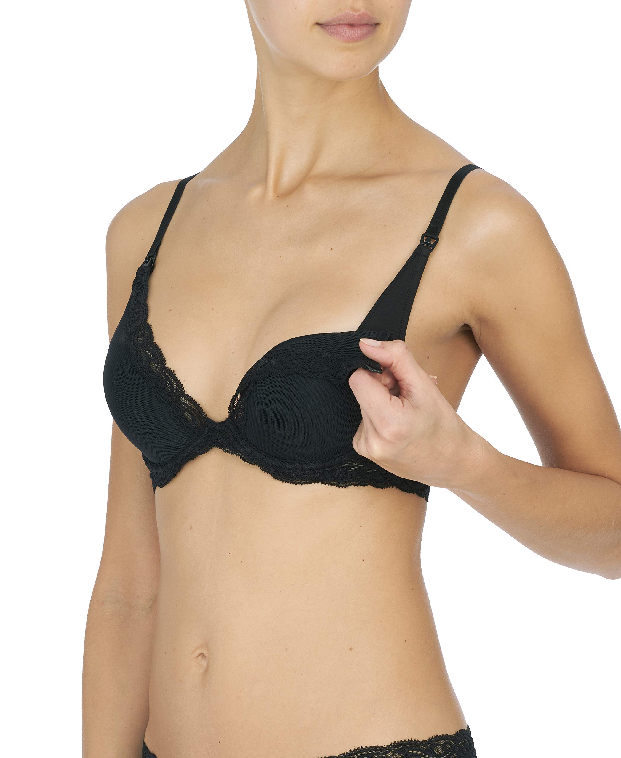Natori Women's Feathers Contour Plunge Maternity & Nursing Bra - Comfortable Support for Pregnancy & Breastfeeding - Perfect for Everyday Wear, Work & Sleep