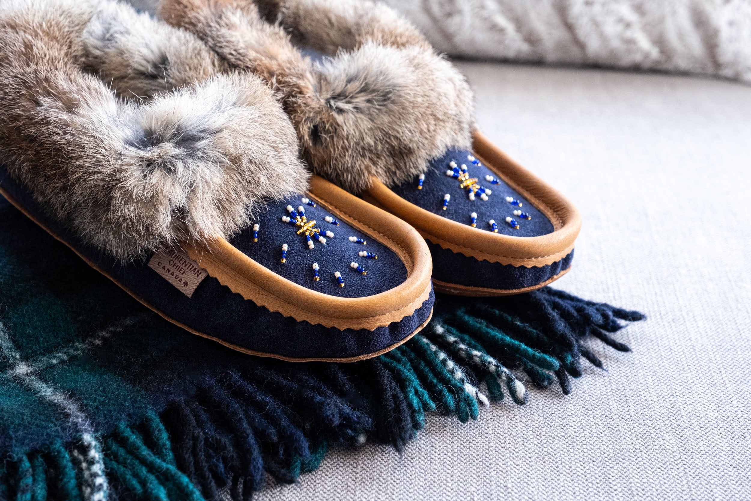 Women's Cozy Fleece Lined Rabbit Fur Suede Moccasin Slippers - Warm Winter House Shoes for Indoor Comfort & Casual Outdoor Wear