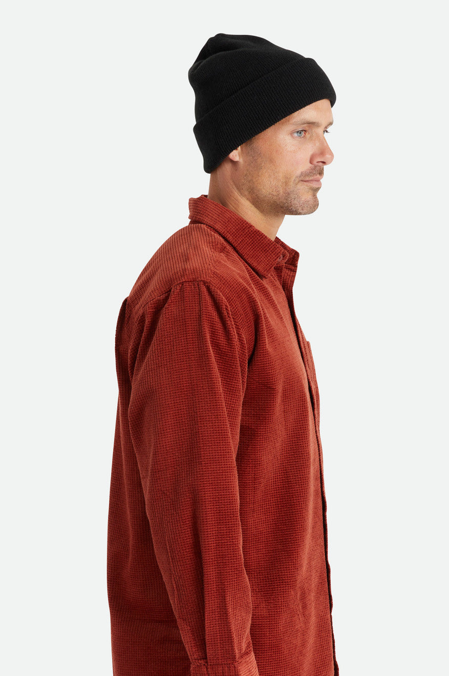 Harbor Beta Watch Cap Beanie - Soft Winter Knit Hat for Men & Women - Black - Perfect for Outdoor Activities, Skiing, and Cold Weather Protection