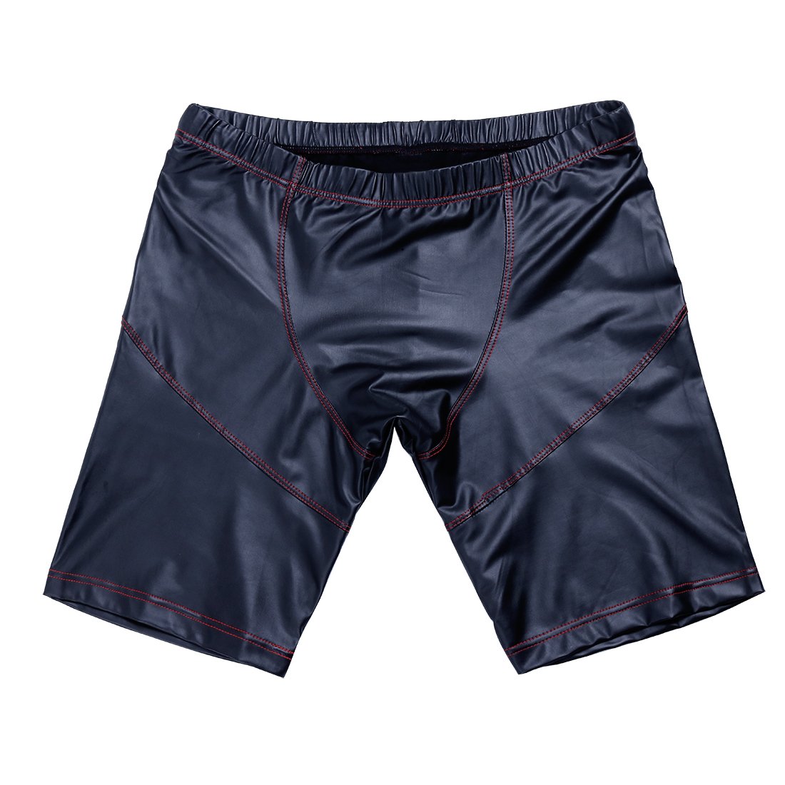 CHICTRY Men's Sexy Faux Leather Shorts - Gym Workout Boxer Briefs & Athletic Tights for Running, Cycling & Fitness Training