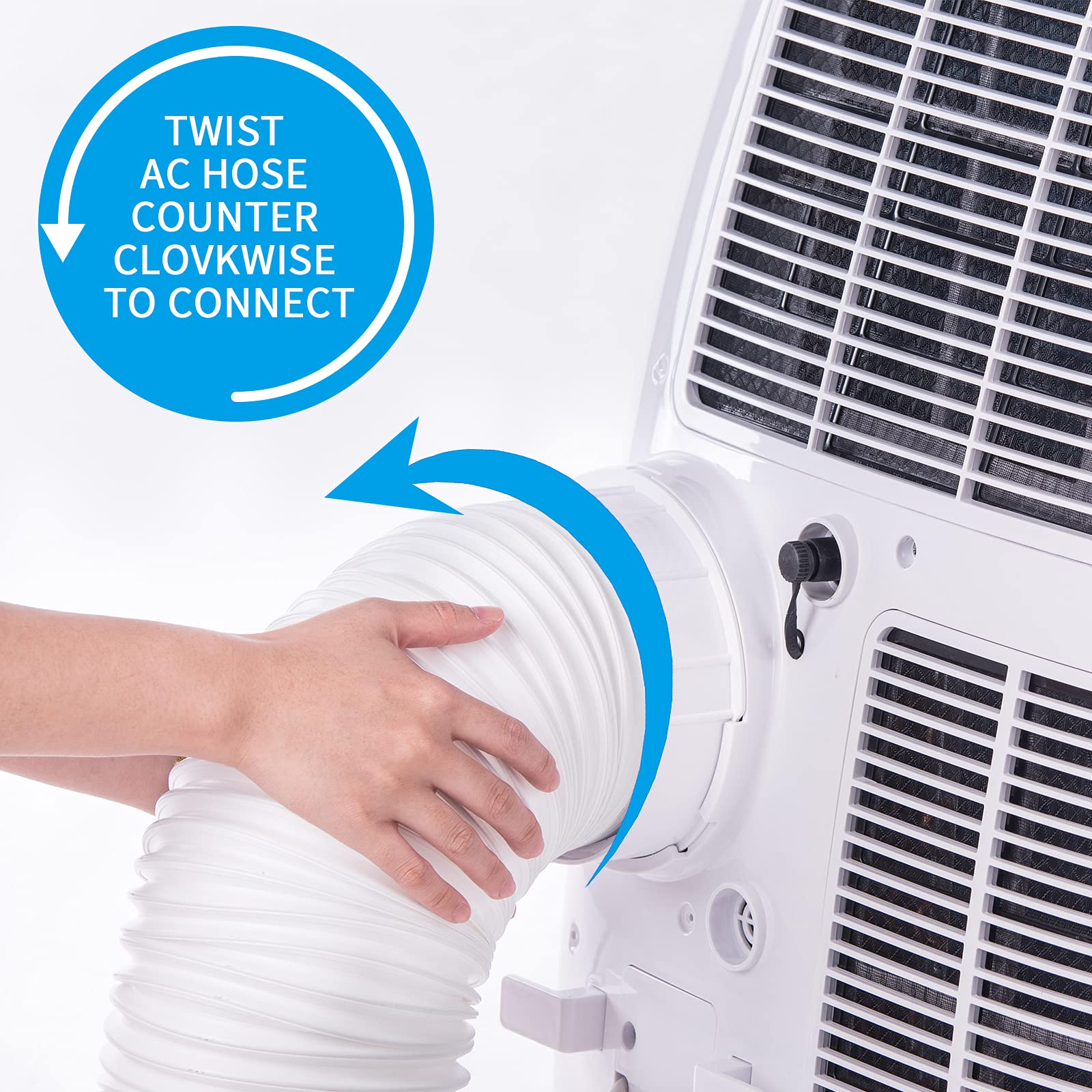5 Inch Portable Air Conditioner Hose - 80 Inches Long Exhaust Vent with Anti-Clockwise Thread for Home, Office, RV & Camping Use