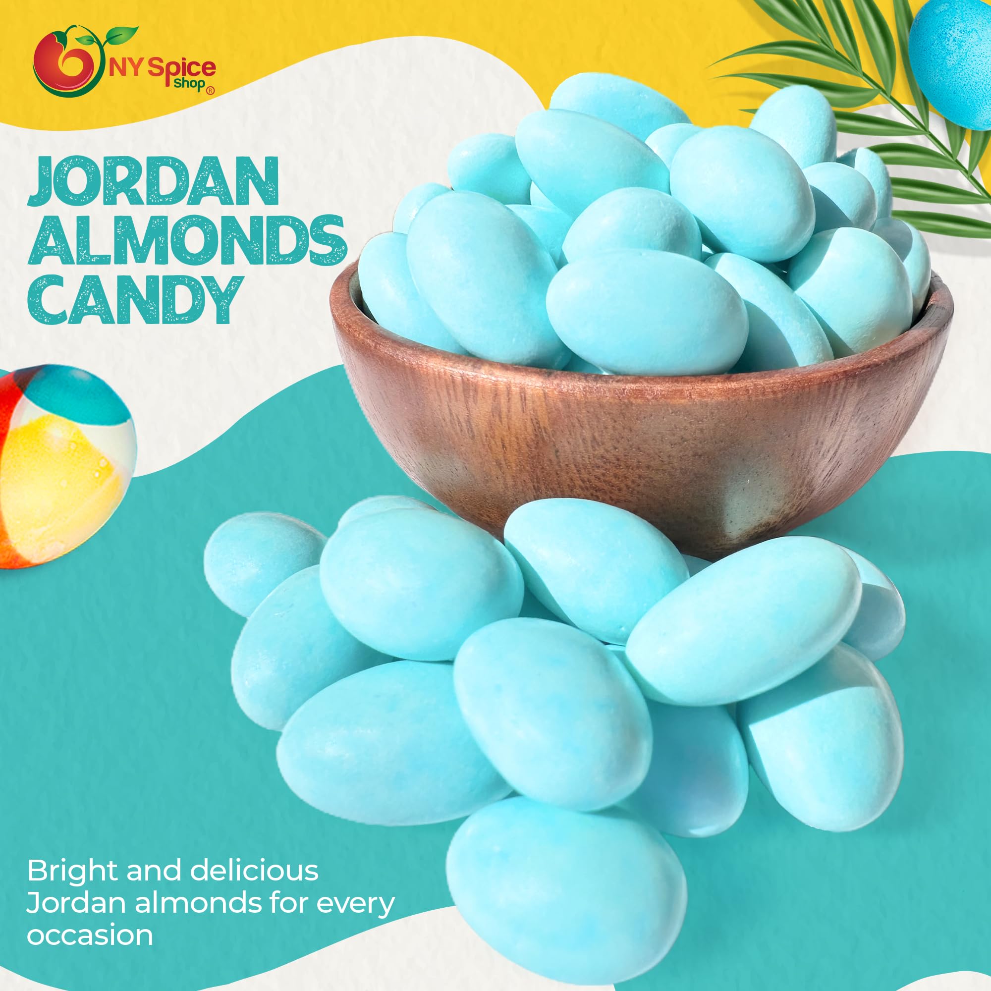 Jordan Almonds 3lb Bulk - Blue Easter Candy for Baskets, Party Favors & Table Decor | Old Fashioned Confectionery Treats | Perfect for Easter Celebrations, Baby Showers & Wedding Favors