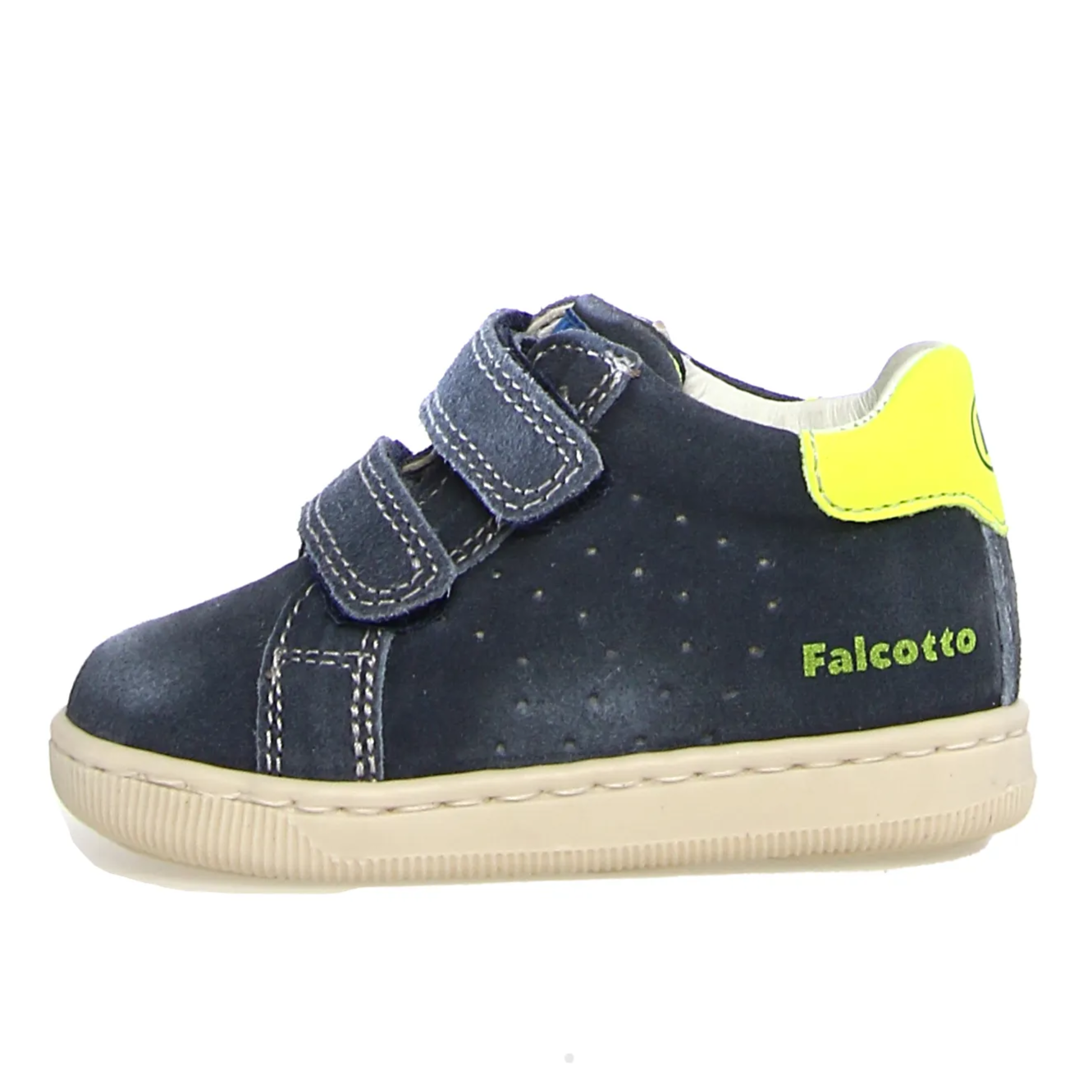Falcotto Kiner VL Boys' Casual Sneakers - Navy & Yellow | Comfortable Kids Shoes for School, Play & Everyday Wear