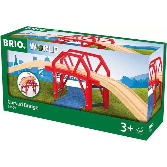Brio Curved Bridge - Wooden Train Set Accessory for Kids | Compatible with Major Brands | Perfect for Imaginative Play & Train Layouts