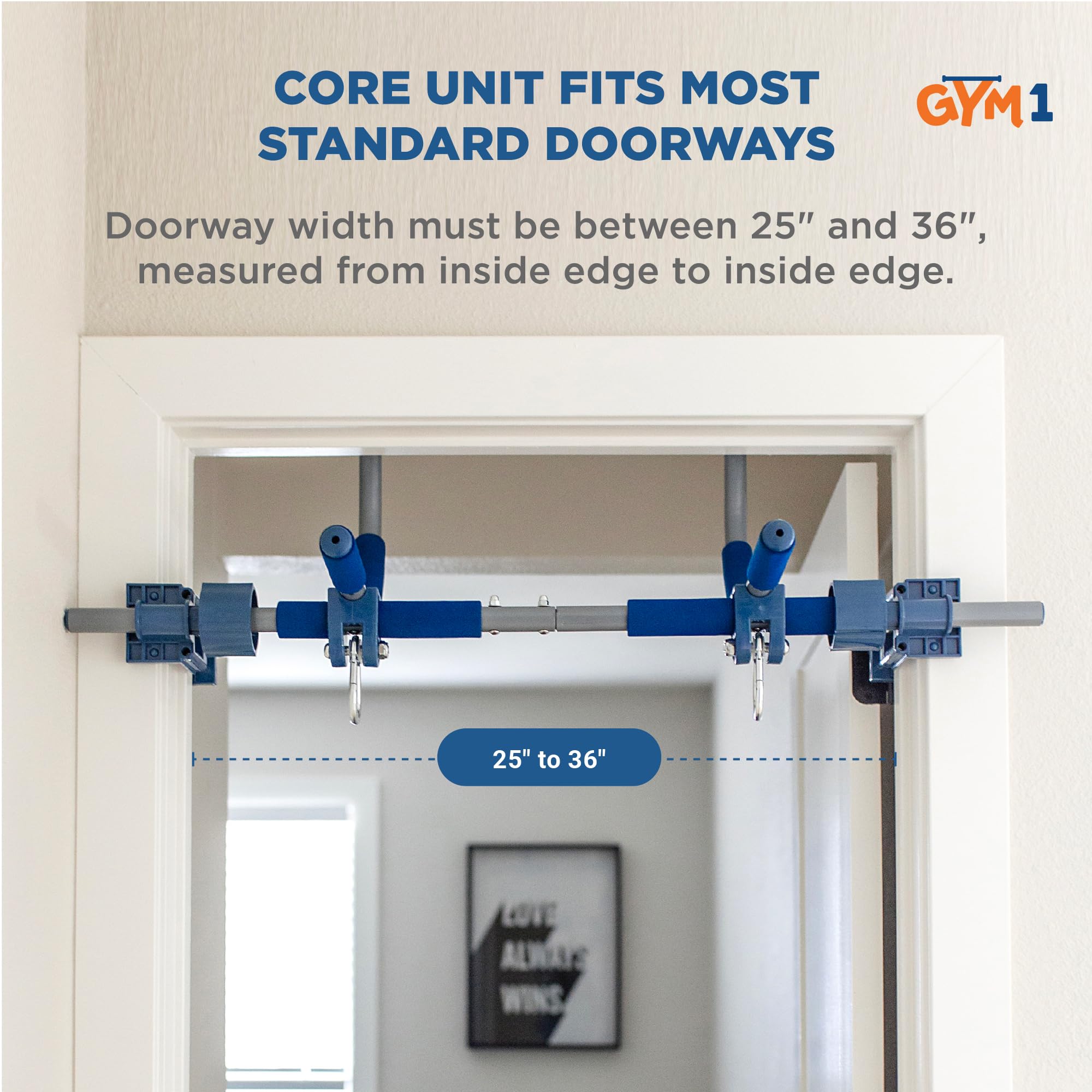 Gym1 6-Piece Doorway Gym Set for Kids & Adults - Indoor Pull-Up Bar, Sensory Swing, Rings, Trapeze, Ladder & Knotted Rope - 300 lbs Capacity - Perfect for Home Workouts, Kids Playroom & Sensory Therapy