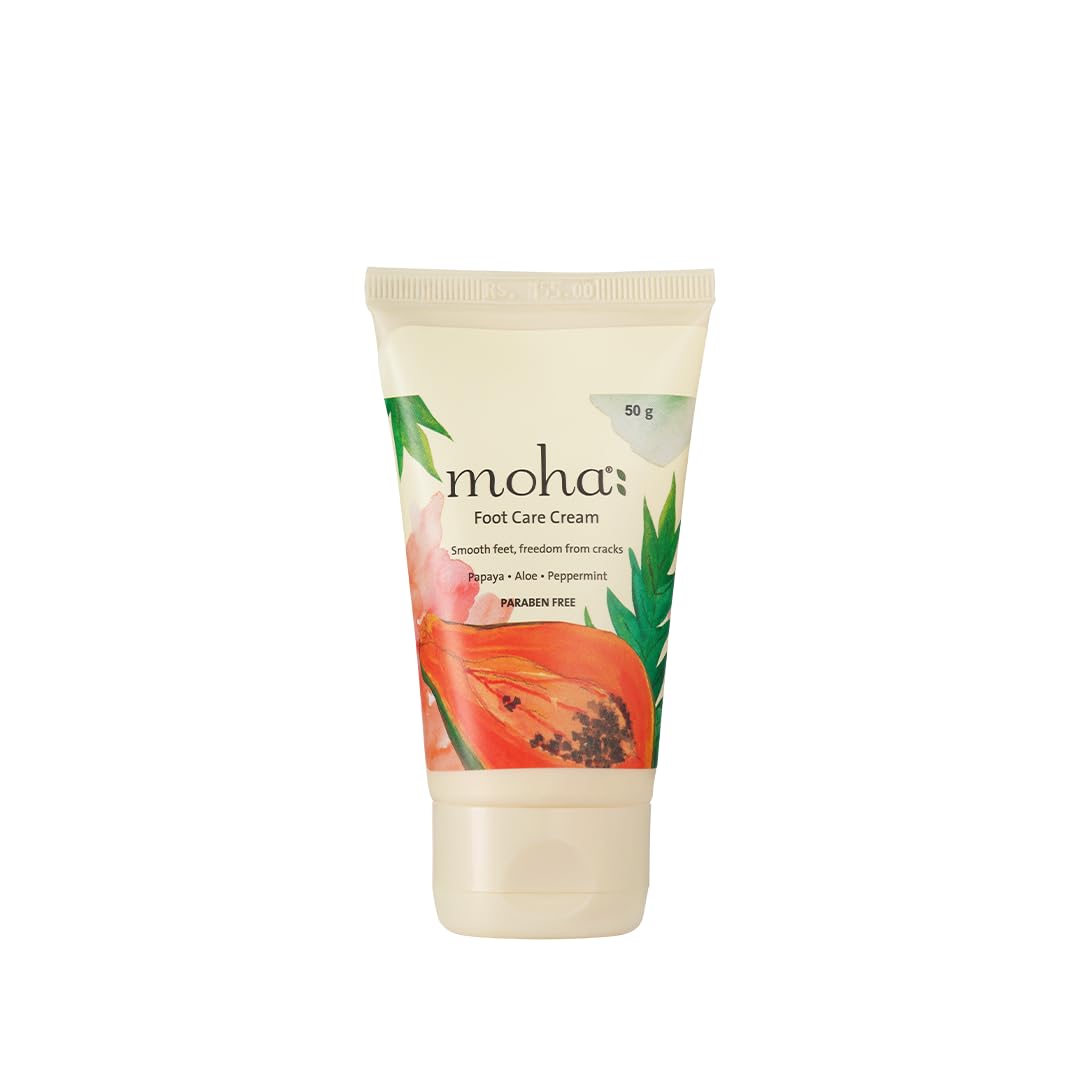 Moisturizing Foot Cream for Rough, Dry & Cracked Heels - Repairing Foot Balm with Aloe Vera, Papaya & Peppermint - 50g (Pack of 1) - Ideal for Daily Foot Care, Cracked Heel Treatment & Softening Dry Feet