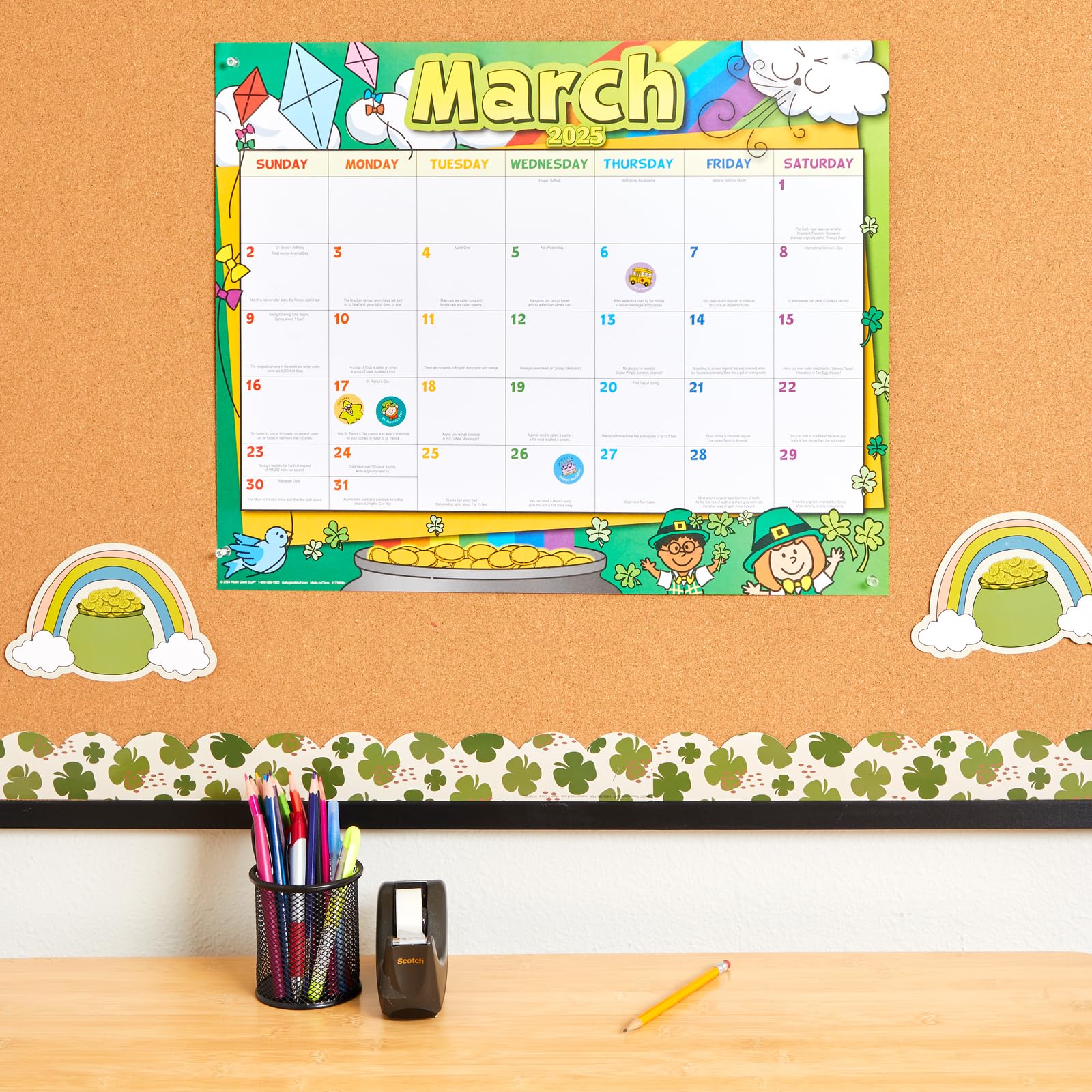 Really Good Stuff Classroom Calendar 2024-2025 - Colorful Academic Planner for Elementary Teachers | Perfect for Lesson Planning & Student Organization
