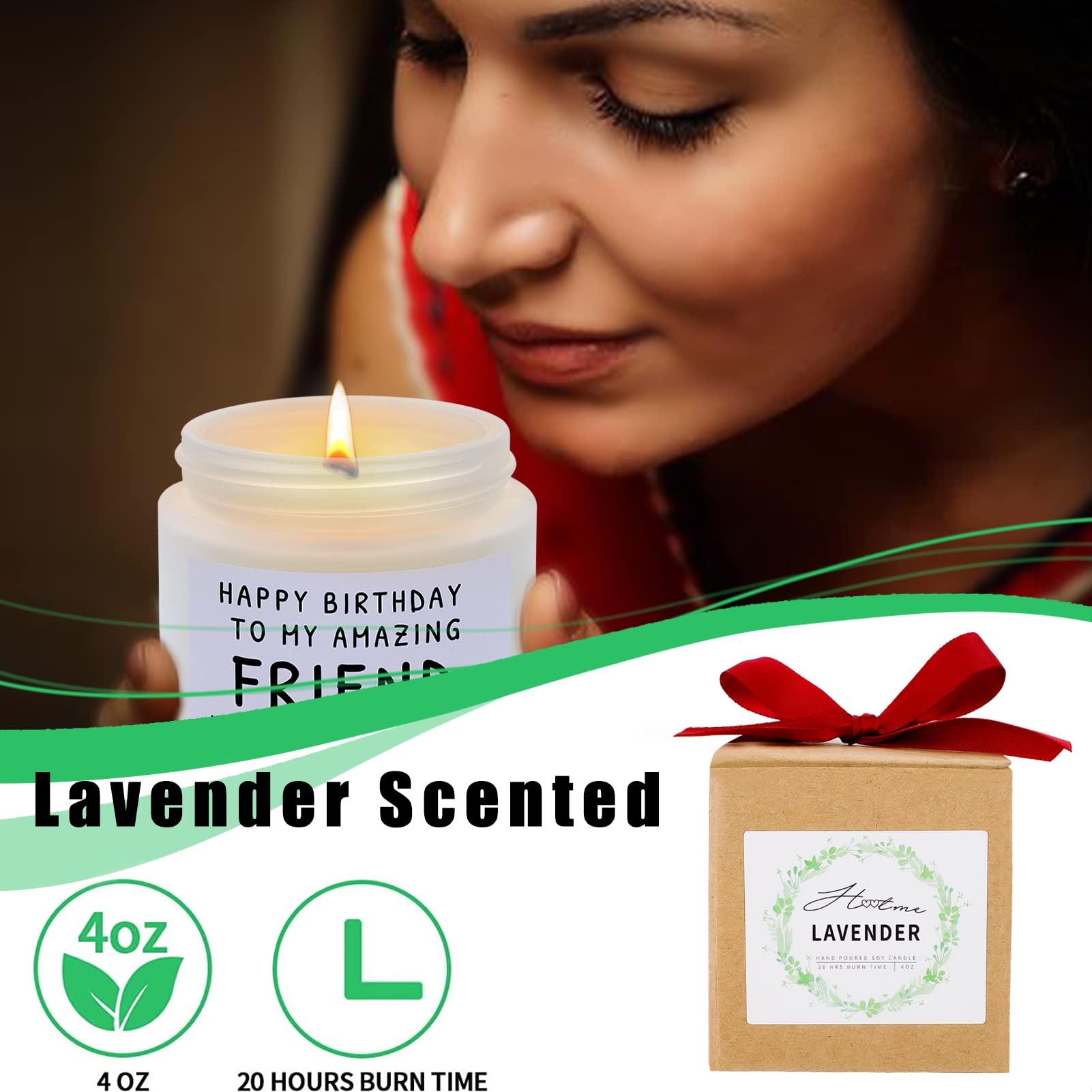 Funny Happy Birthday Gifts for Women - Best Friend, Coworker & Bestie Present - Lavender Scented Candle Gift for Mom, Christmas & Mother's Day - Perfect for Relaxation, Home Decor & Stress Relief