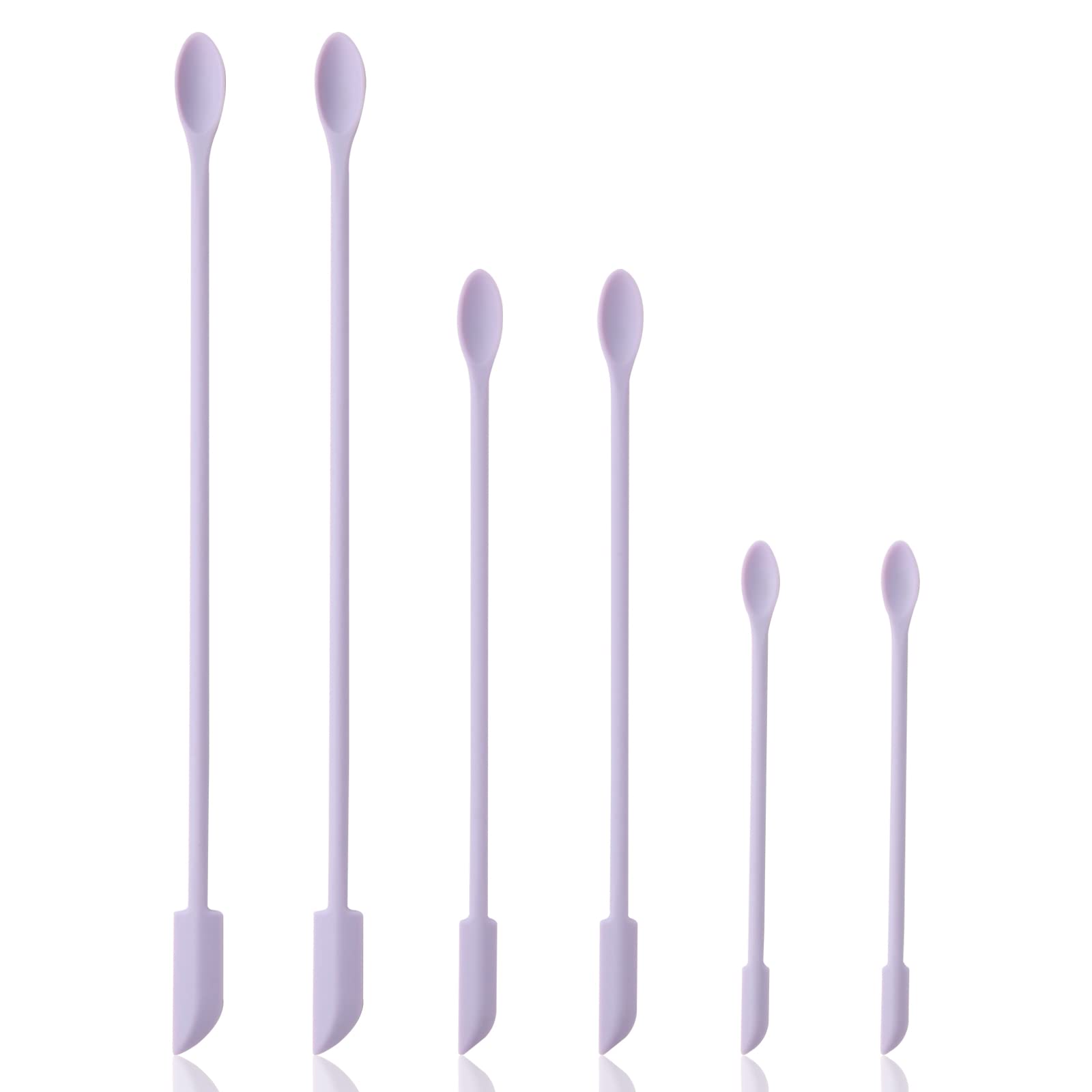 6-Piece Mini Silicone Spatula Set - Small Makeup & Kitchen Scraper for Jars, Bottles, Cosmetics - Multi-Size Rubber Spatulas for Beauty Creams, Cooking Ingredients (Lavender) - Perfect for Home, Salon & DIY Projects