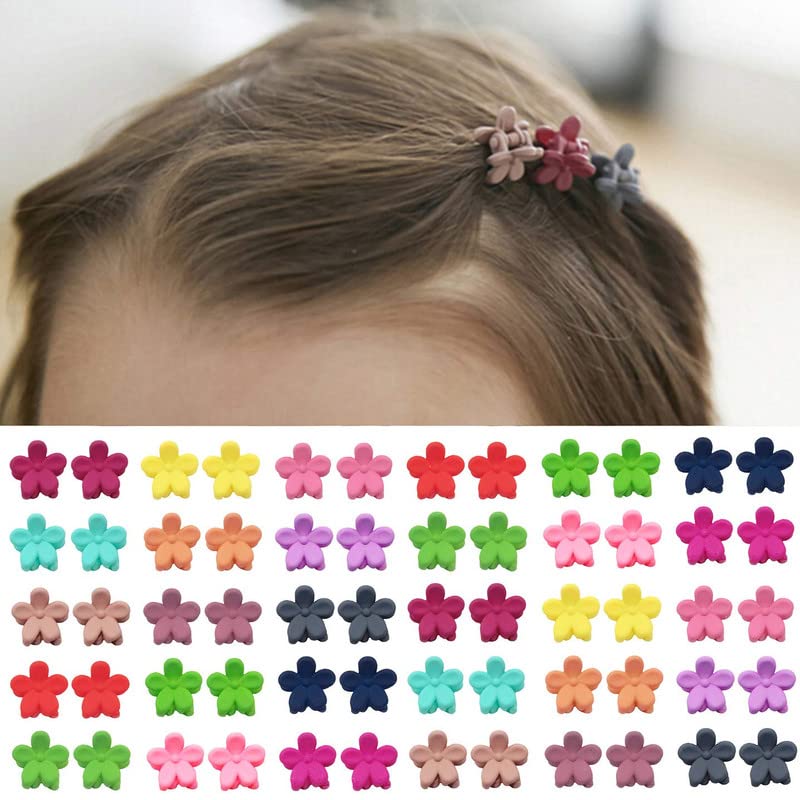 Shidara 60pcs Baby Girl Hair Clips Set - Mini Flower Hair Claw Clips for Bangs & Ponytails | Cute Hair Accessories for Toddlers & Kids | Perfect for School, Parties & Daily Styling