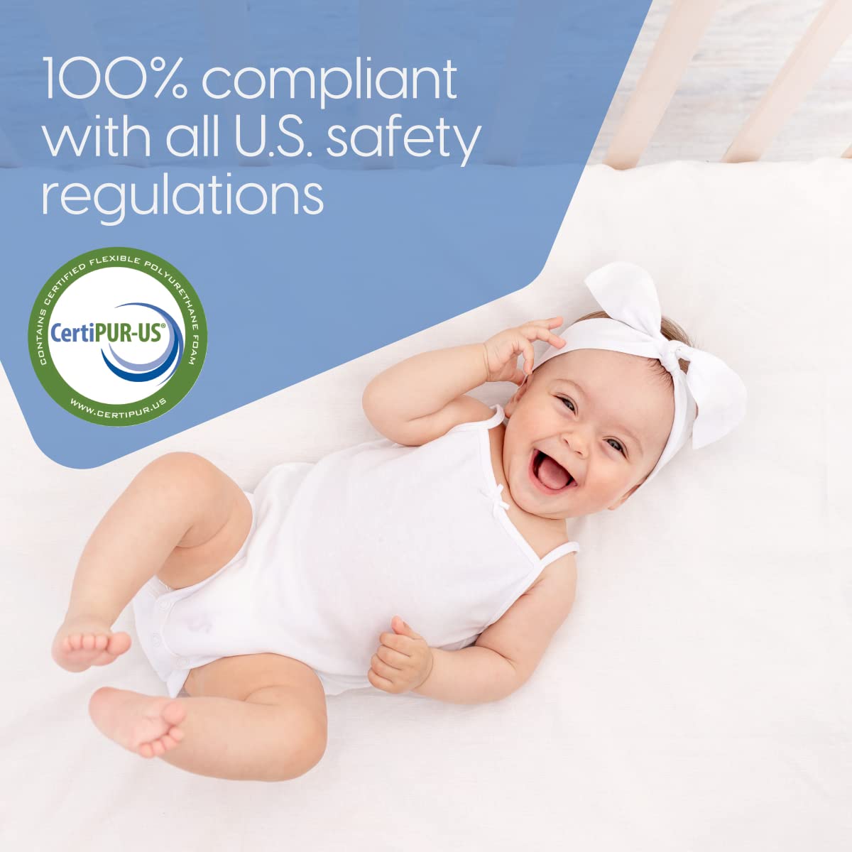 Milliard Memory Foam Crib Mattress - Dual Firm & Soft Sides for Baby & Toddler | 100% Breathable Cotton Cover | Flip Technology | 5.5x52x27.5 Inches | Made in USA | Perfect for Nursery & Daycare Use