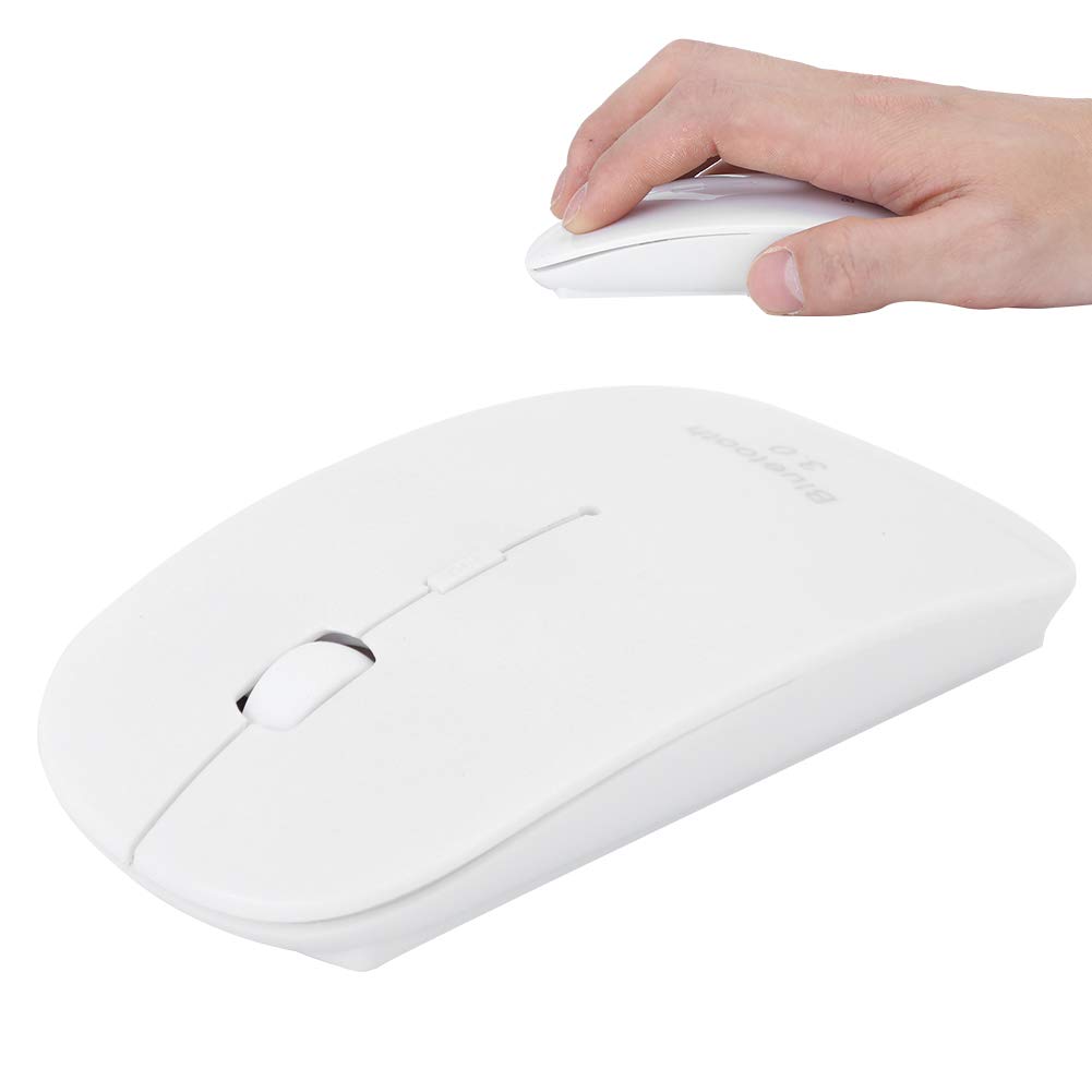 V BESTLIFE Wireless Mouse 1600DPI - Ultra Thin 4D Bluetooth 3.0 Computer Mouse with 10M Range for Laptop, PC, Mac - Perfect for Home Office, Business Travel & Remote Work (White)