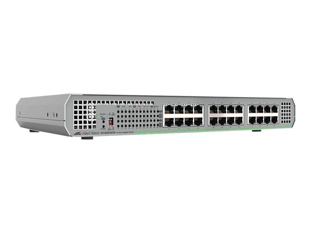 AT-GS910/24-10 CentreCOM 24-Port Unmanaged Ethernet Switch - Gray | High-Speed Network Switch for Home Office & Small Business Networking
