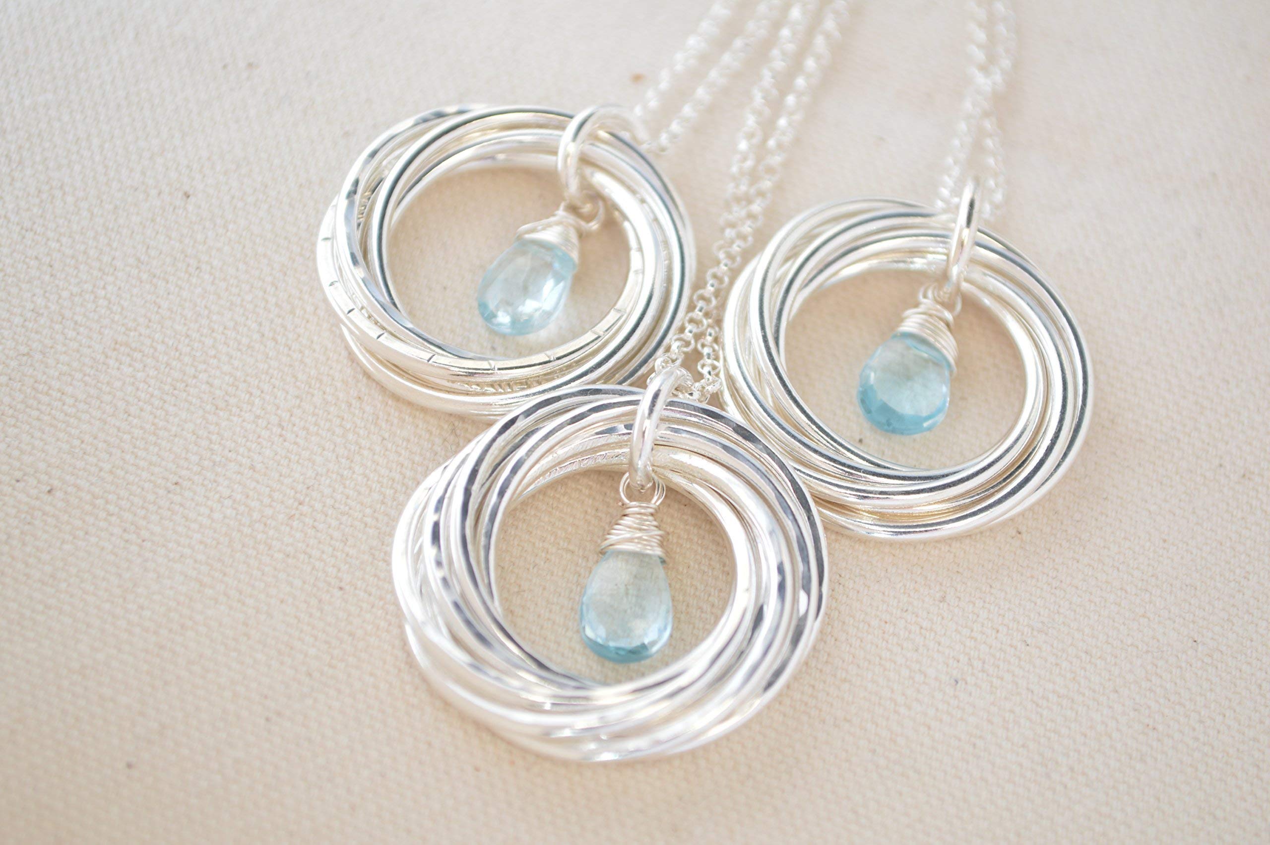 90th Birthday Gift for Mom, Grandma & Nana - 9 Rings Necklace Jewelry for Women - Perfect 9th Anniversary Gift & Special Occasion Present for Her