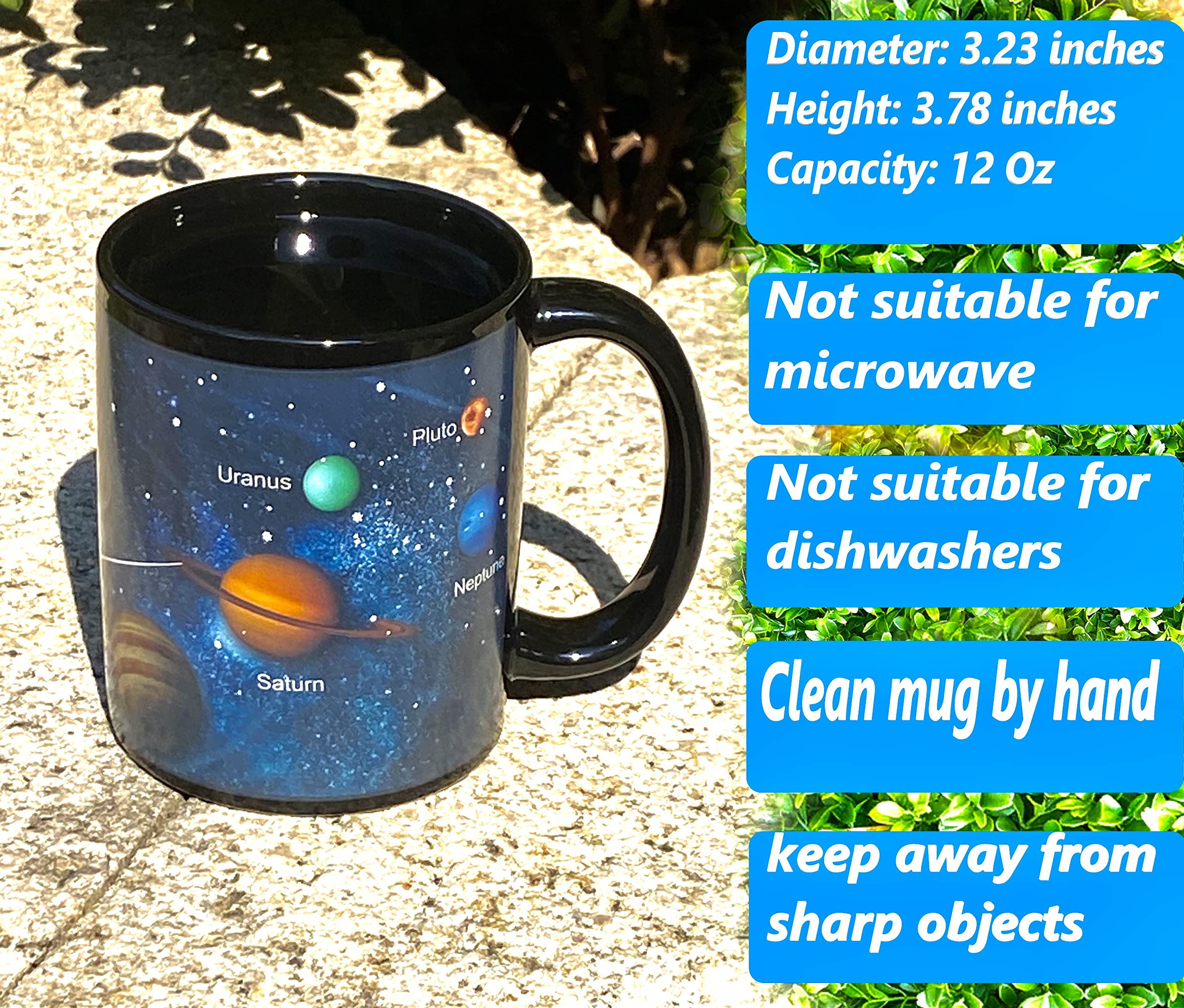 Heat Sensitive Color Changing Coffee Mug - 12oz Magic Ceramic Cup with Starry Sky Design | Perfect for Hot Drinks, Gifts & Fun Office Use