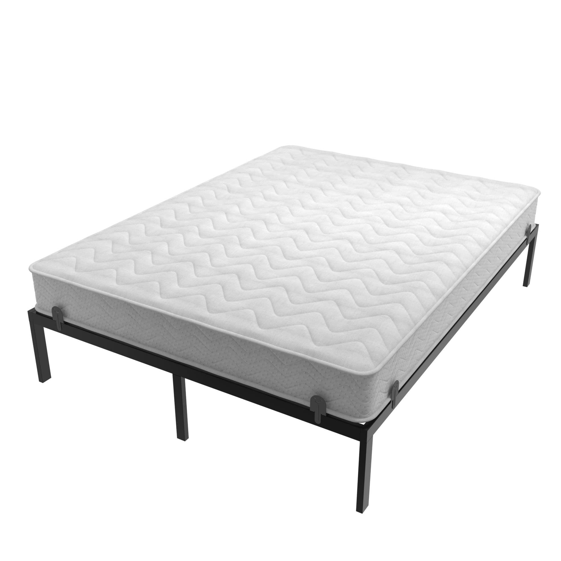 Non-Slip Mattress Grippers - 6 Pack Anti-Slip Bed Frame Pads, Adjustable Mattress Retainers for Metal Bed Frames (Black) - Prevent Mattress Shifting for Better Sleep, Ideal for Home, Dorm & Guest Rooms