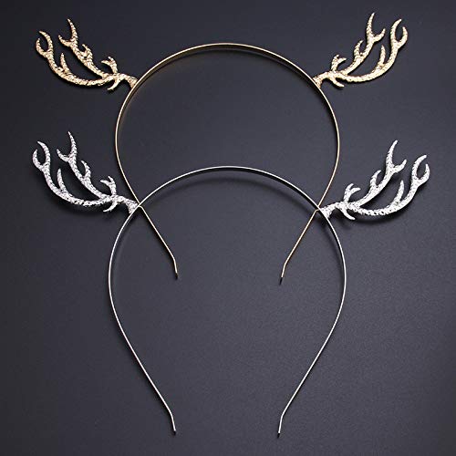 DUUDAH Kids & Ladies Fashion Headbands - 2pcs Toothed Hairband & Metal Alloy Antler Headband Set, Fairy Hair Accessories for Women & Girls (Perfect for Halloween Costumes, Cosplay, and Themed Parties)