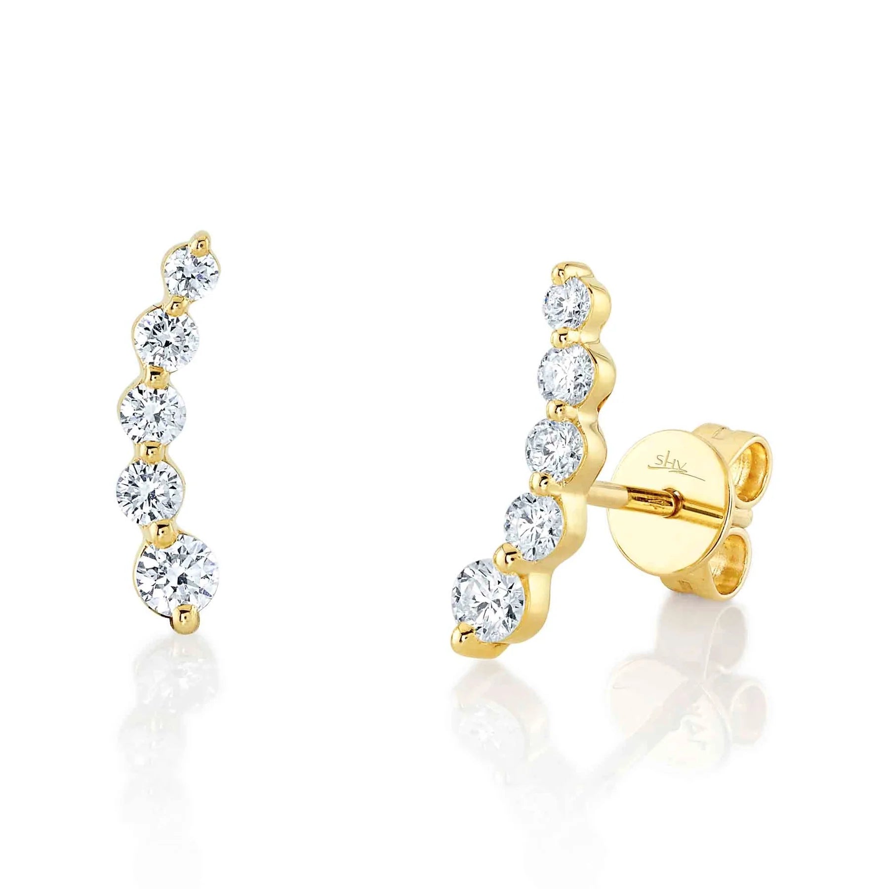 0.47ctw Diamond Ear Crawler Earrings - Elegant Dangling Earrings for Women - Perfect for Weddings, Parties & Special Occasions