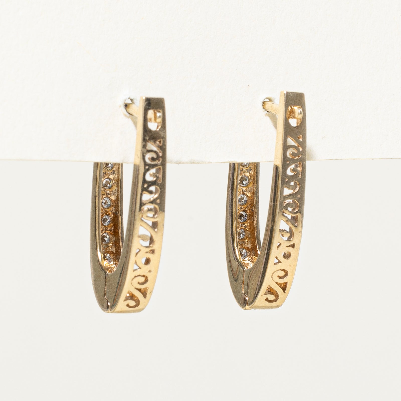 10K Gold Diamond Hoop Earrings for Women - 0.14ctw Round Cut Stud Earrings | Elegant Everyday Jewelry & Perfect Gift for Birthday, Anniversary